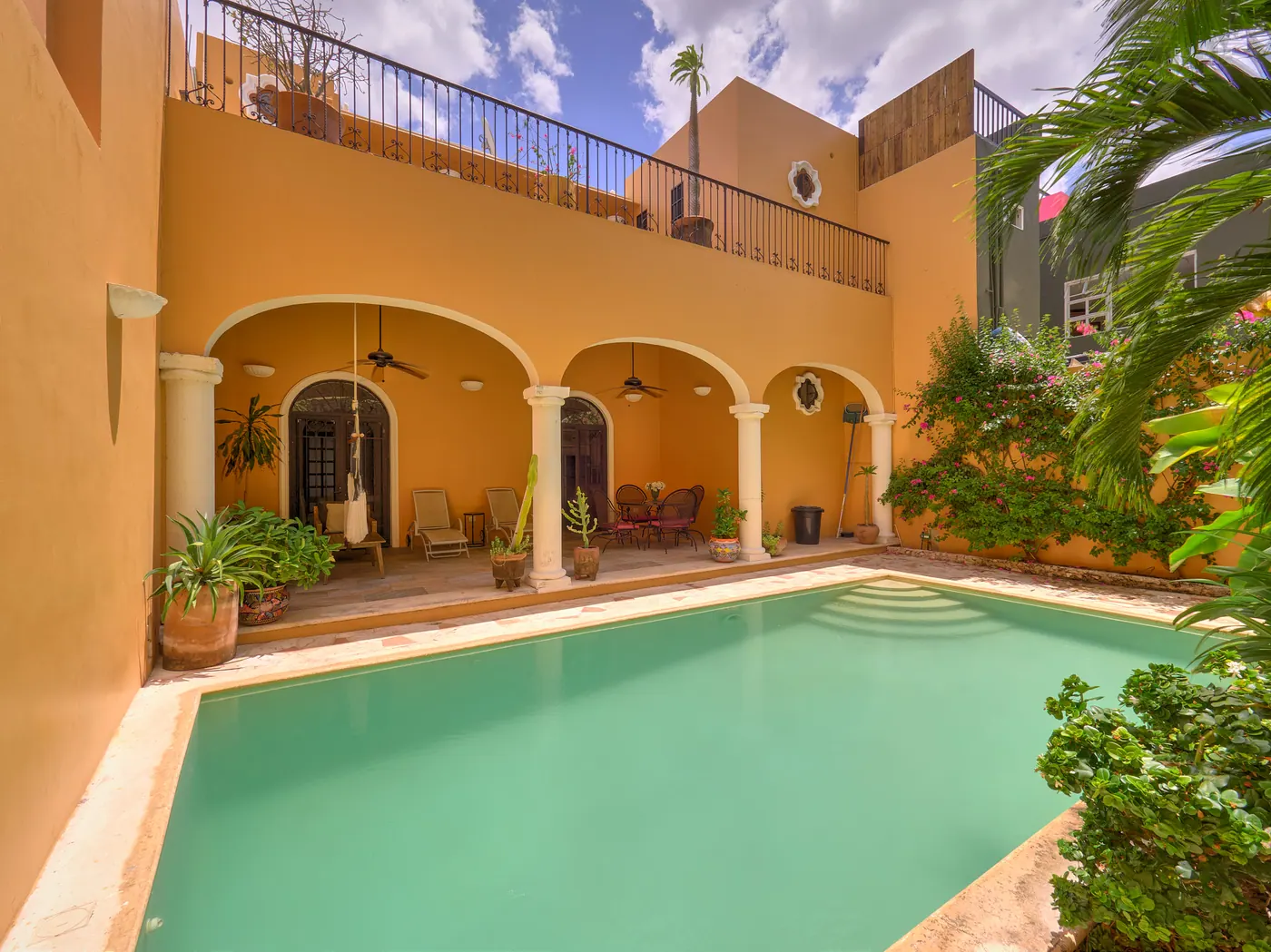 Elegant Colonial Gem with Pool Just Steps from Santa Lucía Park — colonial home for sale in Mérida Centro
